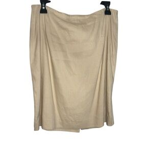 NWT Antonio Melani Knee Length Linen Blend Cream Lined Skirt Size 10